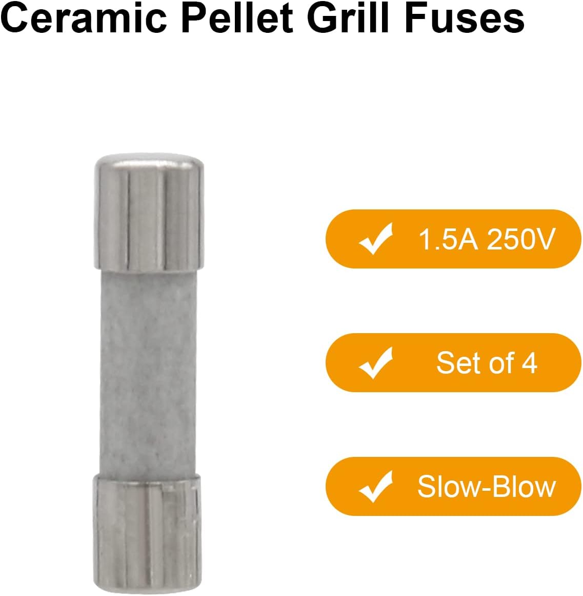 Grill Ceramic Fuse 4Pcs Kit for Weber Smokefire EX4 and EX6 Wood Fired
