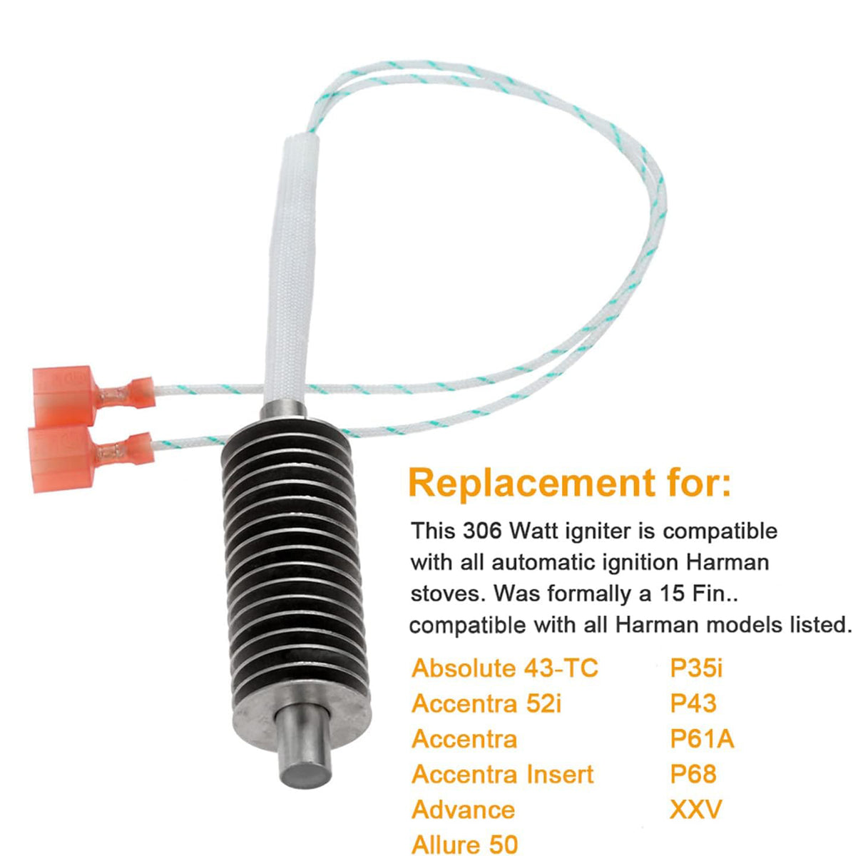 Harman Pellet Stove Igniter Hot Rod Heating Element 3-20-677200 - 2 Pack Replacement