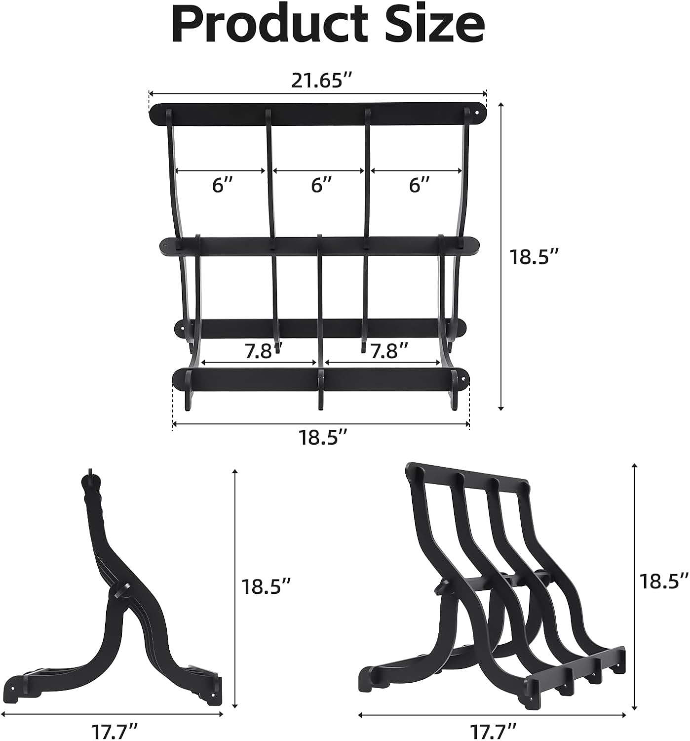 Vertical Self-Feeding Fireplace Grate - Heavy Duty Steel Log Burner For Indoor & Outdoor Fireplaces