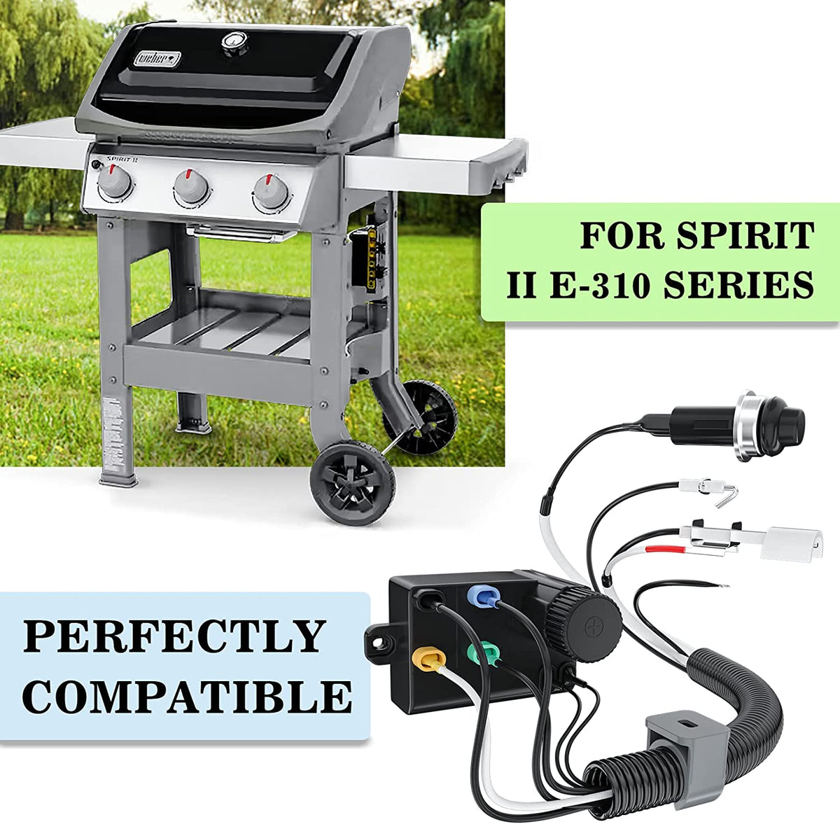 BBQ Replacement Igniter Kit For Weber Spirit 2009-2012 Grill Models 210 E 210 E 310 E 320 Ep 310 Ep 320 Sp 310 And Sp 320 4411001 Spirit 210 4411411 Spirit 210 4511001