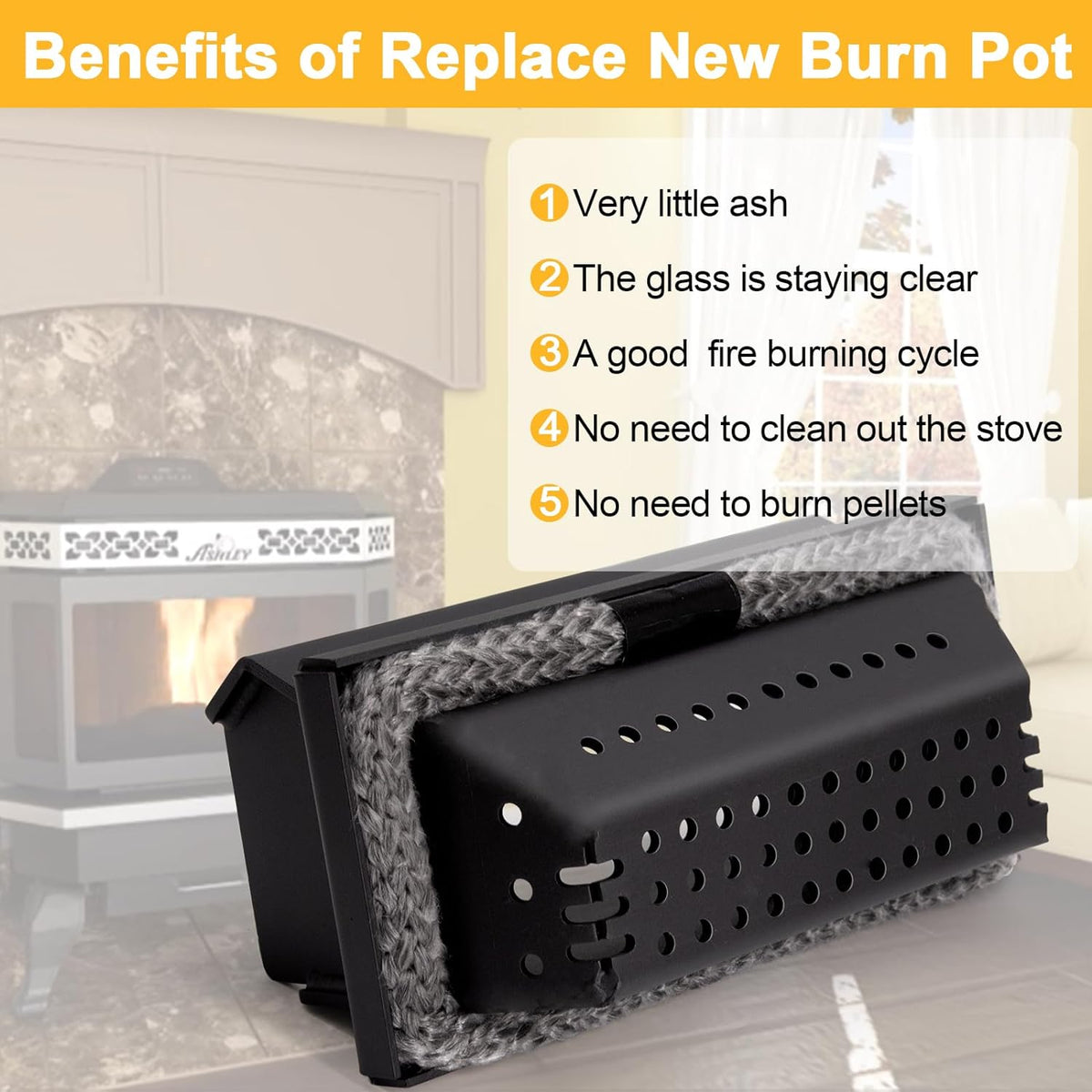 Burn Pot 891994 For US Stove Bay Front 5660 5660E 5560, Ashley 5660 - View #9