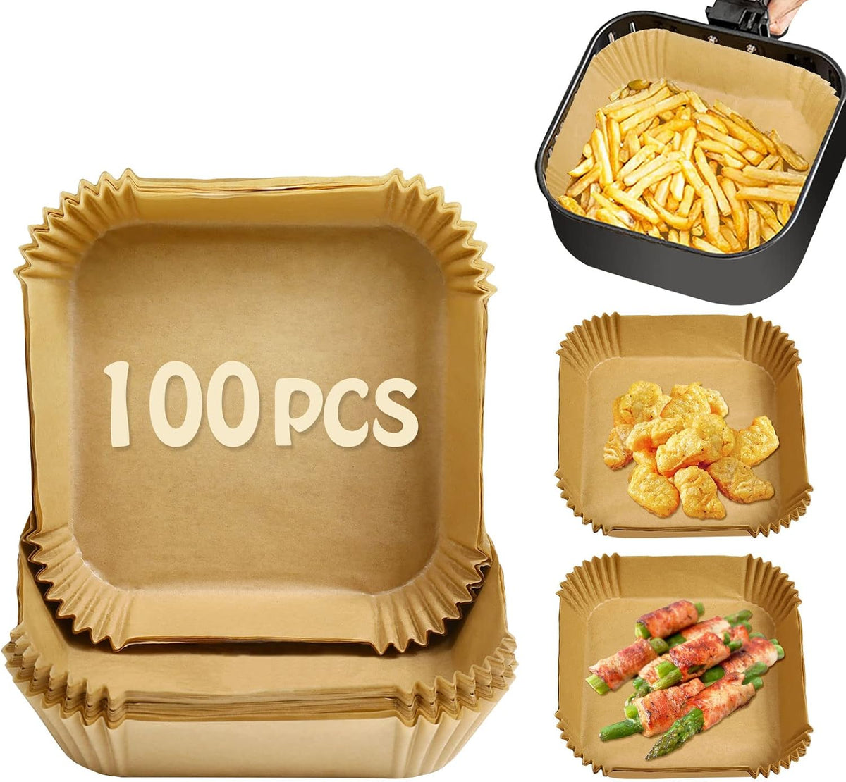 Air Fryer Disposable Paper Liners - 3 Sizes, Non-Stick Parchment For Easy Cleanup - View #4