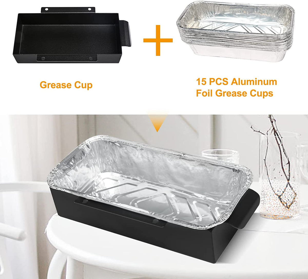 Grease Catch Pan for Coleman Gas Grills with Aluminum Liner Kit