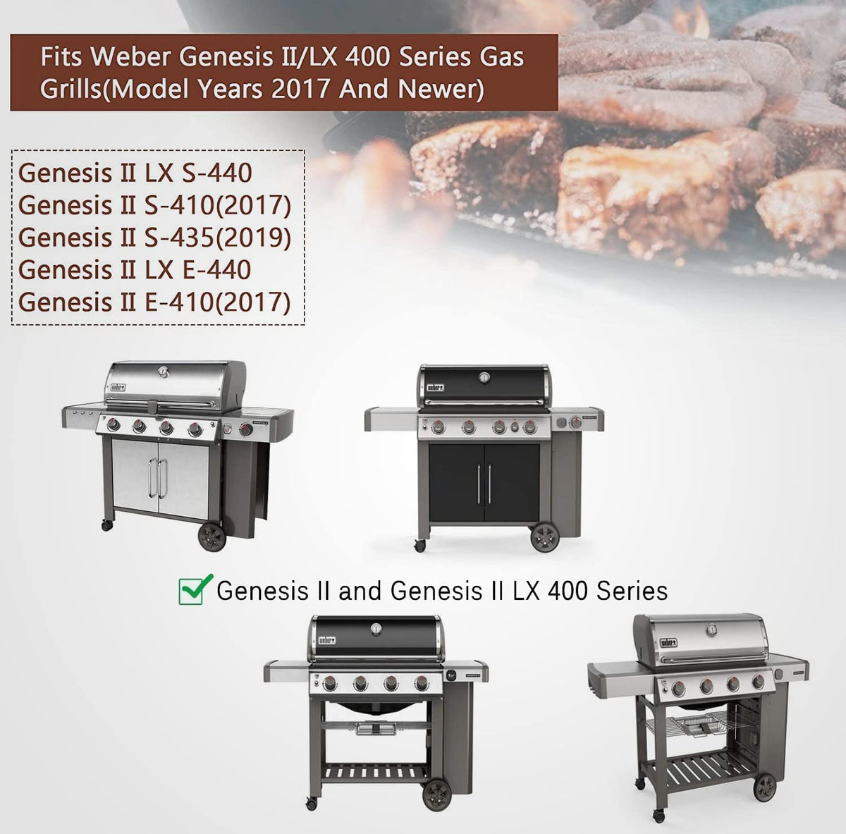 BBQ-PLUS Ersatzteile Für Weber Genesis II Grill: 7x Flavorizer Bars & 4x Heat Deflector (Edelstahl)