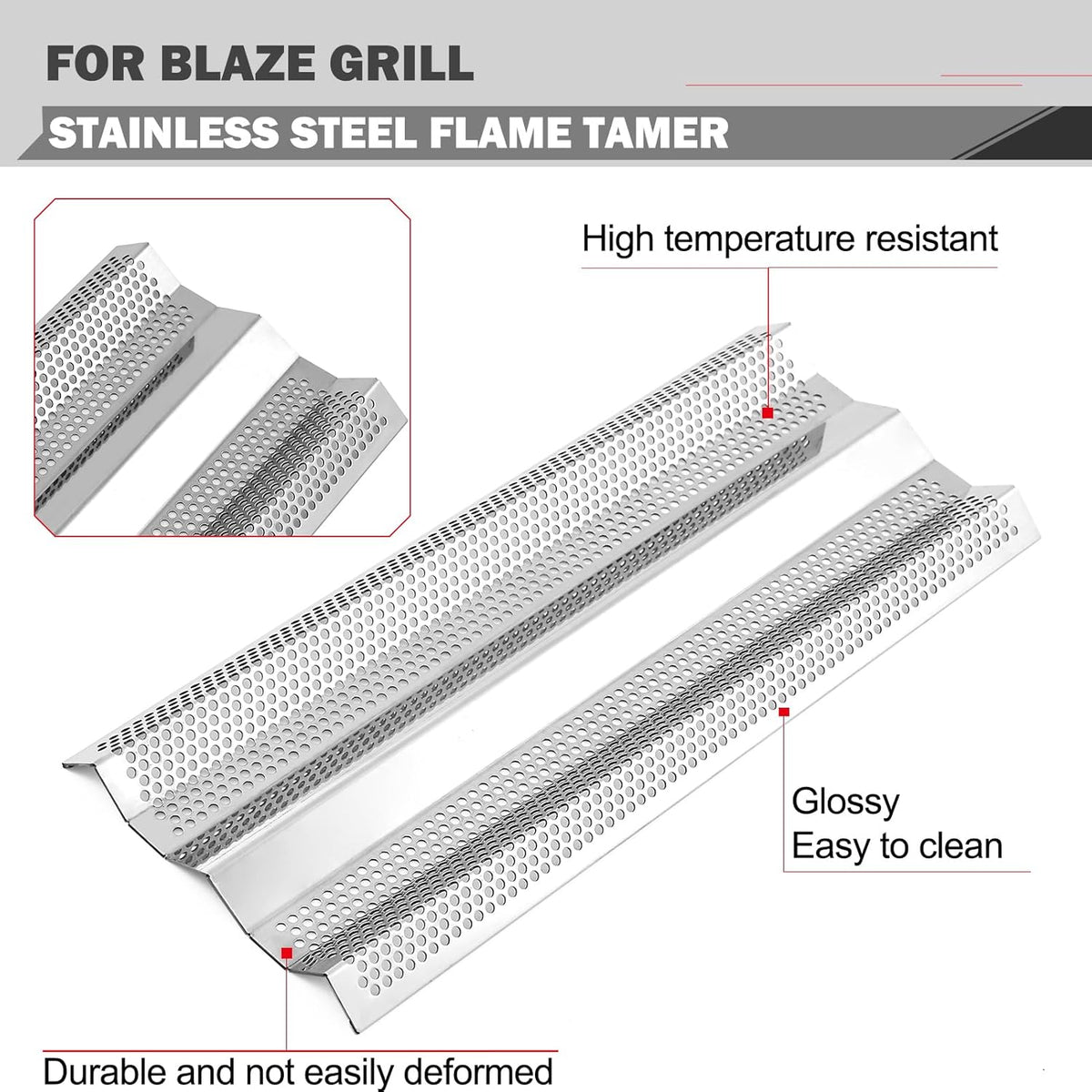 Domadores De Llama Para Parrillas Blaze - Acero Inoxidable 14GA - Compatible Con Modelos 25'', 32'' Y 40''