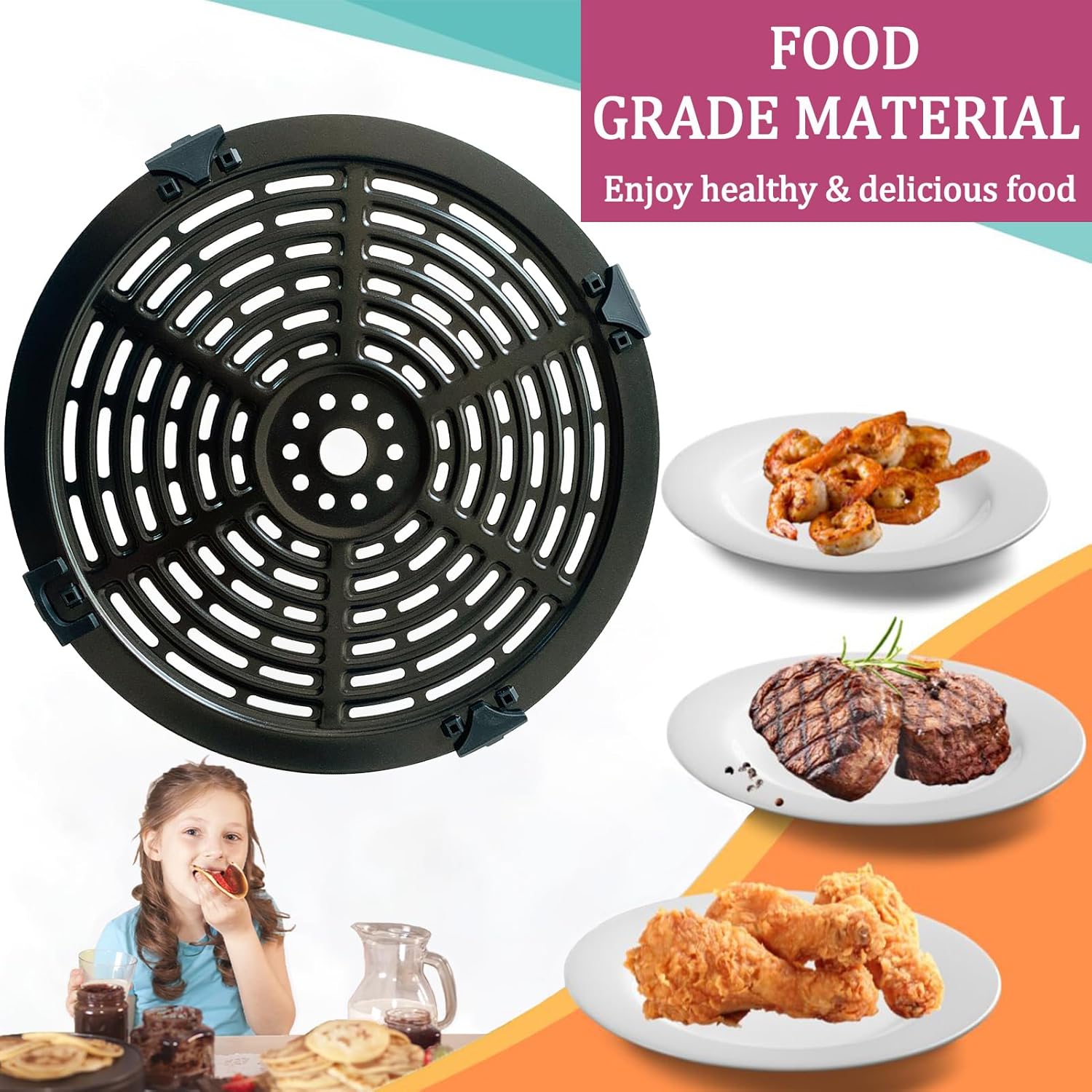 Air Fryer Grill Pan - 15,5 cm - Vervangende Crisper Plaat - Niet Air Fryer Grill Pan - 15,5 cm - Vervangende Crisper Plaat - Niet
