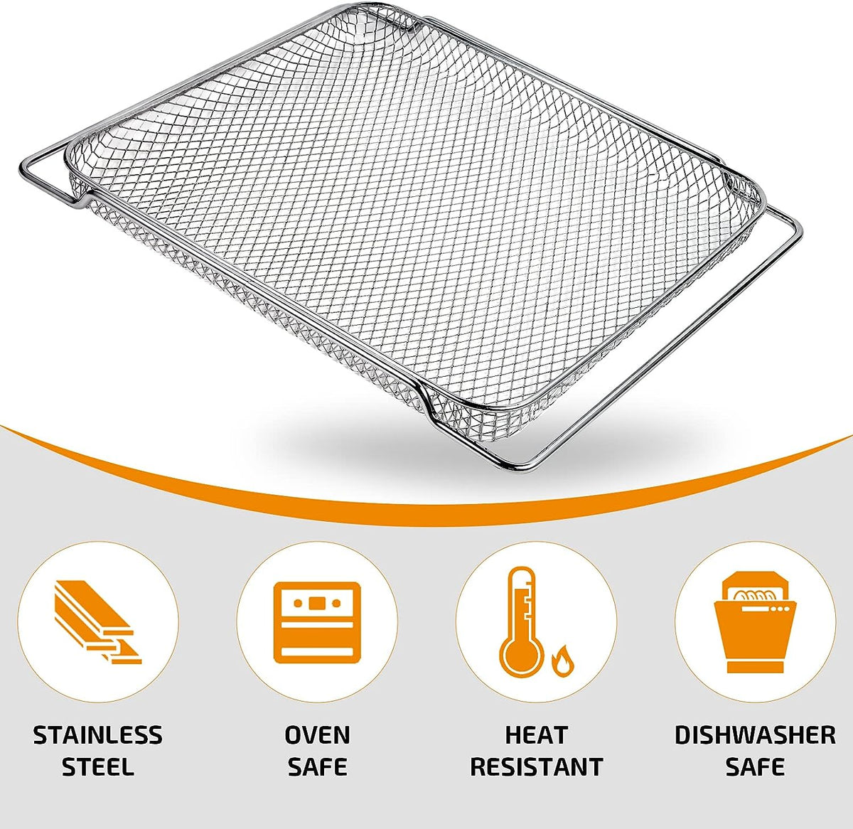 Air Fryer Basket for Ninja Foodi FD302 FD401 OS101 OS301 FD305CO OS401,  Replacement 9.2''*9.2'' Stainless Steel Air Fryer Accessories Roasting  Steamer