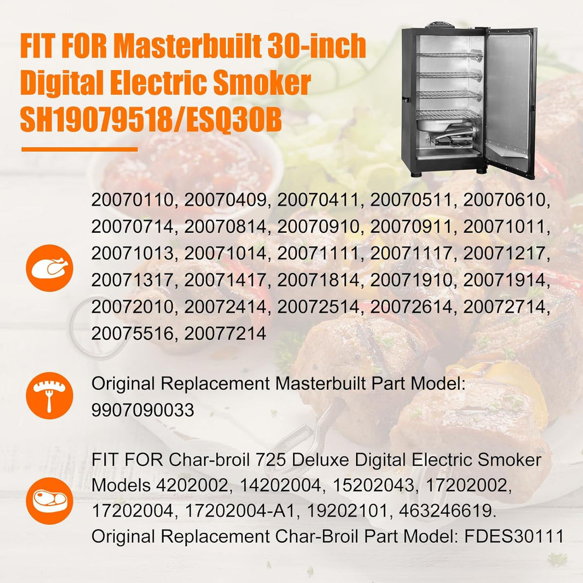 800W 120Volt Heating Element 9907090033 for Masterbuilt 20071117