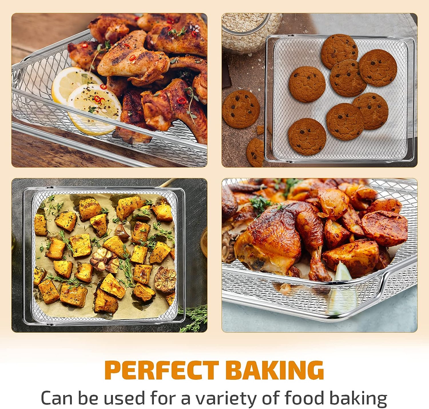 13 × 13 Nonstick Baking Sheet, Replacement Baking Pan for Ninja SP100, SP101, SP1001C, SP201 Foodi Air Fry Oven, Baking Tray for Ninja Foodi 8-in