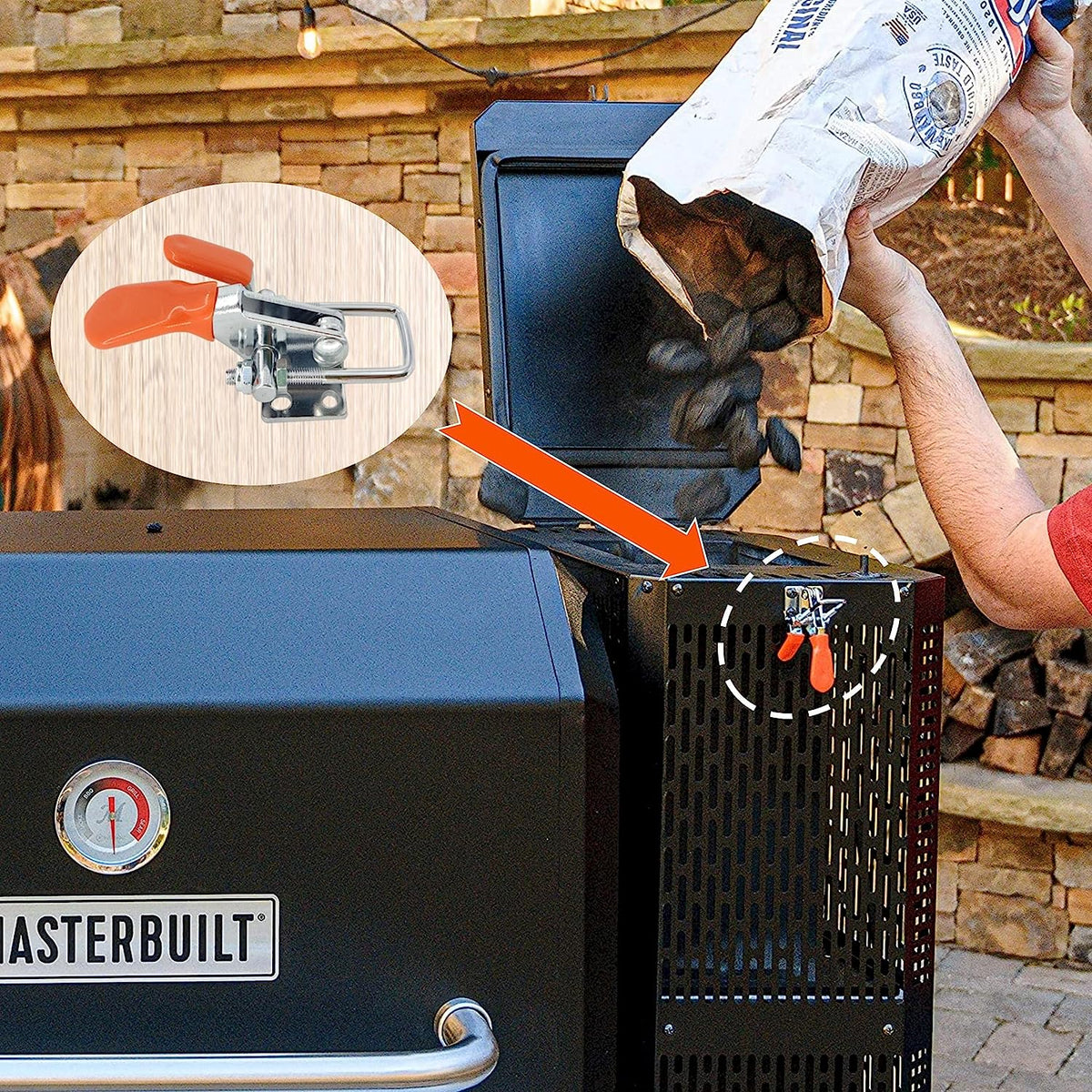 9904190043 Hopper Lid Latch for Masterbuilt Gravity Series 560/800/105