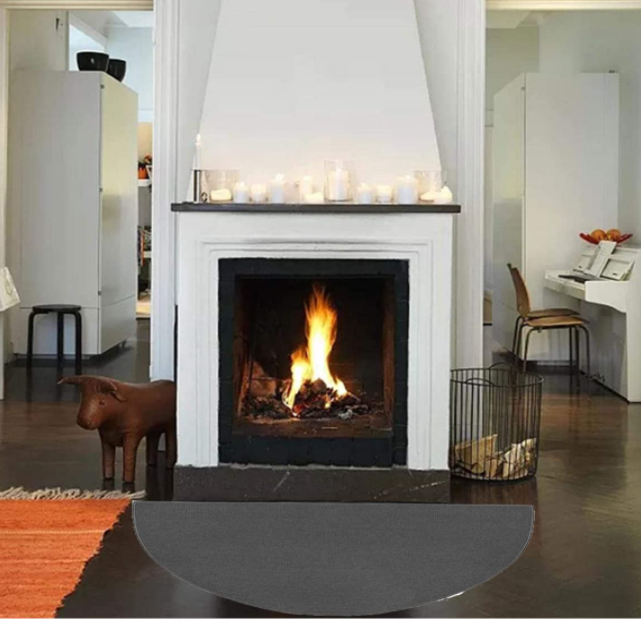Semicircular Fireplace Fireproof Mat Used for Wooden Fireplaces