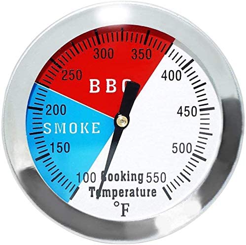 3" x 4" 1/2" Thread Smoker Thermometer 50/550