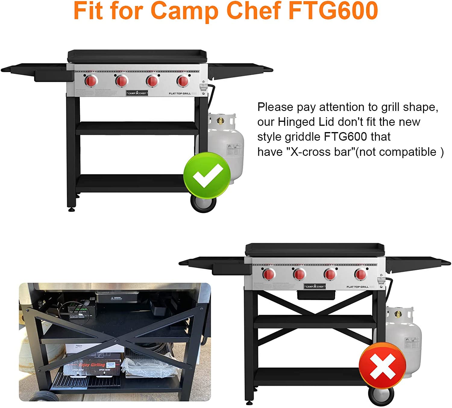 Camp Chef FTG600 griddle cover & Bottle tray