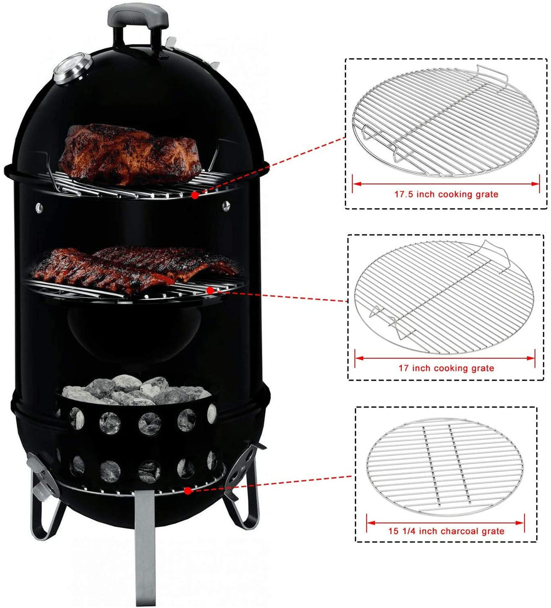 Grill Accessory WSM Vortex Charcoal Basket For Weber Smokey
