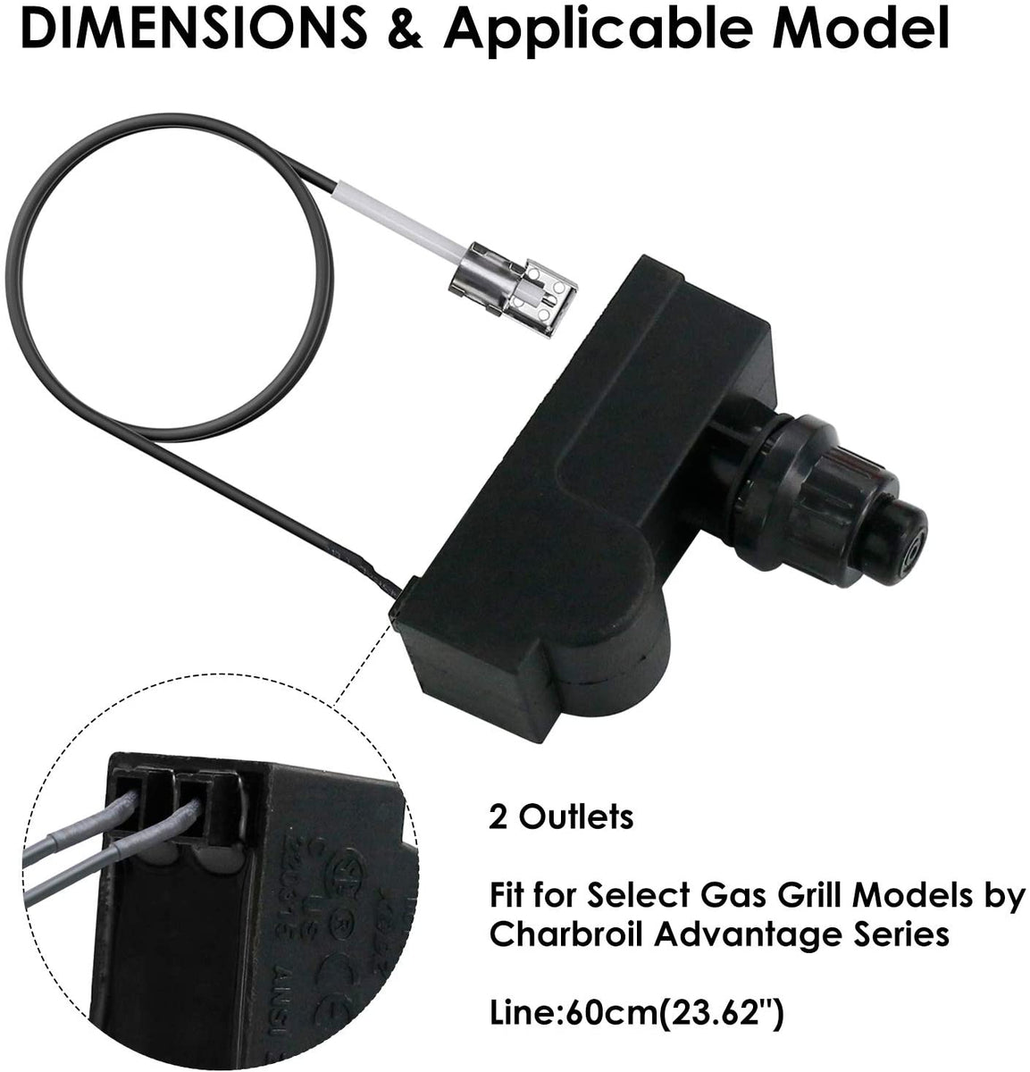 Spark Generator Push Button + Grill Igniter Wire Kit & Ignition Electr