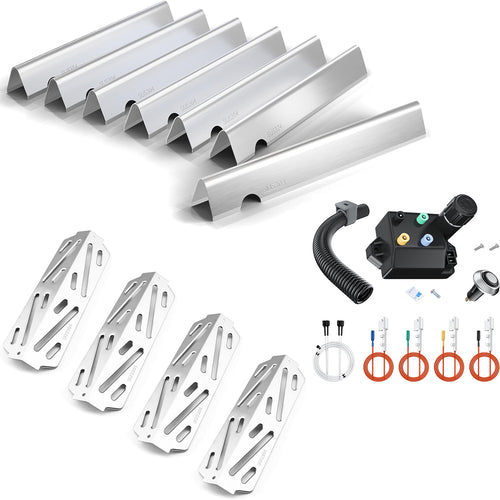 66033 Flavorizer Bars + 66040 Heat Deflectors for Weber Genesis II S/E410, II S435, II LX S/E440 4 Burner Grill , 304 Stainless Steel Parts Kit