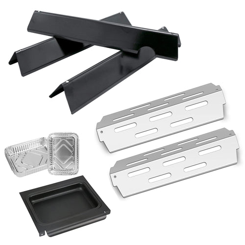 Repair Kit for Weber Genesis II E-210, Genesis II LX E-240, S-240 2 Burner Gas Grills, 66032 Flavor Bars+66040 Heat Deflectors+67047 Catch Pan