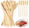 200Pcs 3.94 Inch Assorted Bamboo Steak Markers Wood Meat Marker Temperature Sticks Meat Doneness Picks Bamboo Paddle Skewers for BBQ, Kitchen, Parties
