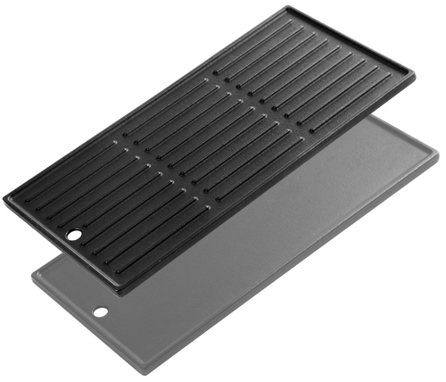 Grill Griddle Plates for Charbroil Gas2coal 3 Burner Hybrid Gas Grill 463340516, 463336818, 463370516 Cast Iron Cooking Reversible Griddle Insert