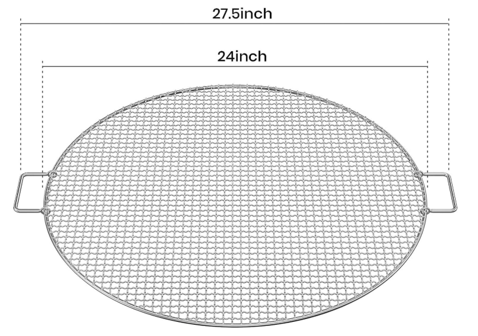 24 Inch Fire Pit Cooking Grill Grate - Outdoor Round BBQ Campfire Gril ...