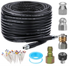 Sewer Jetter Kit, 50FT, 5800PSI, Plastic, 1/4 Inch NPT, 600 Inches, 1 Pack, 50FT