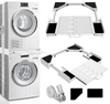Universal Washer Dryer Stacking Kit with Pull-Out Sliding Plate, Adjustable 29"-21" Stacking Kit for Washer and Dryer with Ratchet Strap