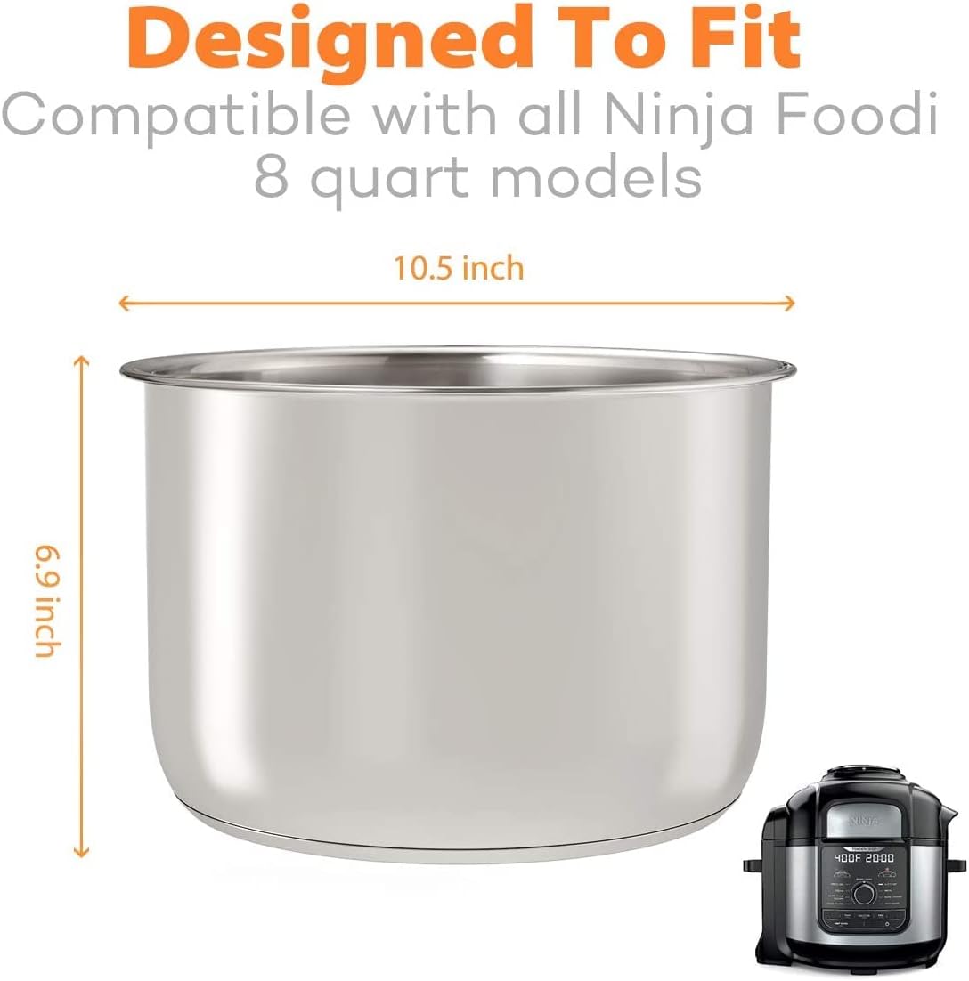 Stainless Steel Inner Pot Compatible with Ninja Foodi Quart
