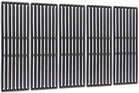 11229 Cast Iron Cooking Grates Kit for Broil King 9561-54, 9561-67, 9561-84, Regal 420, 440, 490, 490PRO etc Grills, Set of 5 Replacement Grill Grids