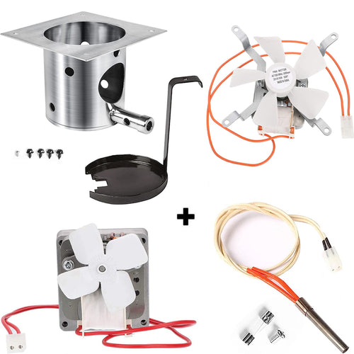 Parts Kit for Traeger Tailgater 20 BBQ155 Pellet Grill, Fire Burn Pot+Hot Rod Ignitor+Auger Motor and Induction Fan Kit