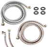 2 Pack 12 FT Washing Machine Hoses with 90 Degree Elbow, Stainless Steel Washer Hoses Burst Proof, Water Supply Lines, 3/4" FHT Thread