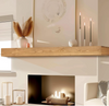 Fireplace Mantel, Handcrafted Hollow Rustic Solid Wood Wall Mounted Floating Shelf with Invisible Heavy Duty Wood Bracket (Natural Wood), 60x8x3"