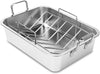 15" Nonstick Roasting Pan, Stainless Steel Turkey Pan with V-Shaped Rack & Cooling Rack, for Turkey, Chicken, Vegetables, Healthy & Dishwasher Safe