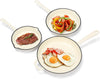3Pcs Cream White Enameled Cast Iron Frying Pan Skillets Kit, Nonstick Nontoxic Fry Pan Cookware Set, PFAS & PTFE & PFOA Free