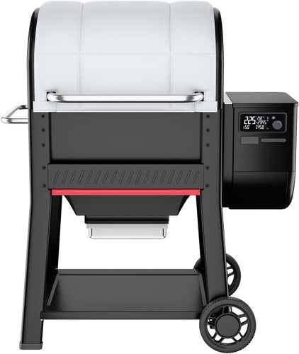 Grill Insulation Blanket for Weber Searwood 600 Pellet Grill, Magnet Design Silver PU Coated Fiberglass Heat Blanket, Save Heat for Winter Cooking