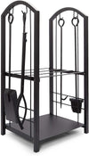 15 x 29 x 13 In Firewood Rack with Fireplace Tools, Log Holder for Indoor Outdoor Fire Pit Accessories