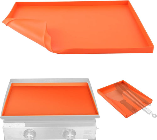 Orange Silicone Griddle Mat & Spatula Mat for Blackstone 22 Inch Flat Top Griddle Grills, All Season Protective Griddle Cover Accessory