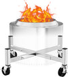 Expandable 15-27" Fire Pit Rolling Stand, 360° Swivel & Locking Wheels, Universal Fit for Solo Stove & More Fire Pit, for Patio, Camping, Outdoor