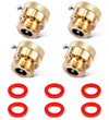 4-Pack Brass 3/4" Inch GHT Hose Bibb Connector Backflow Preventer Vacuum Breaker