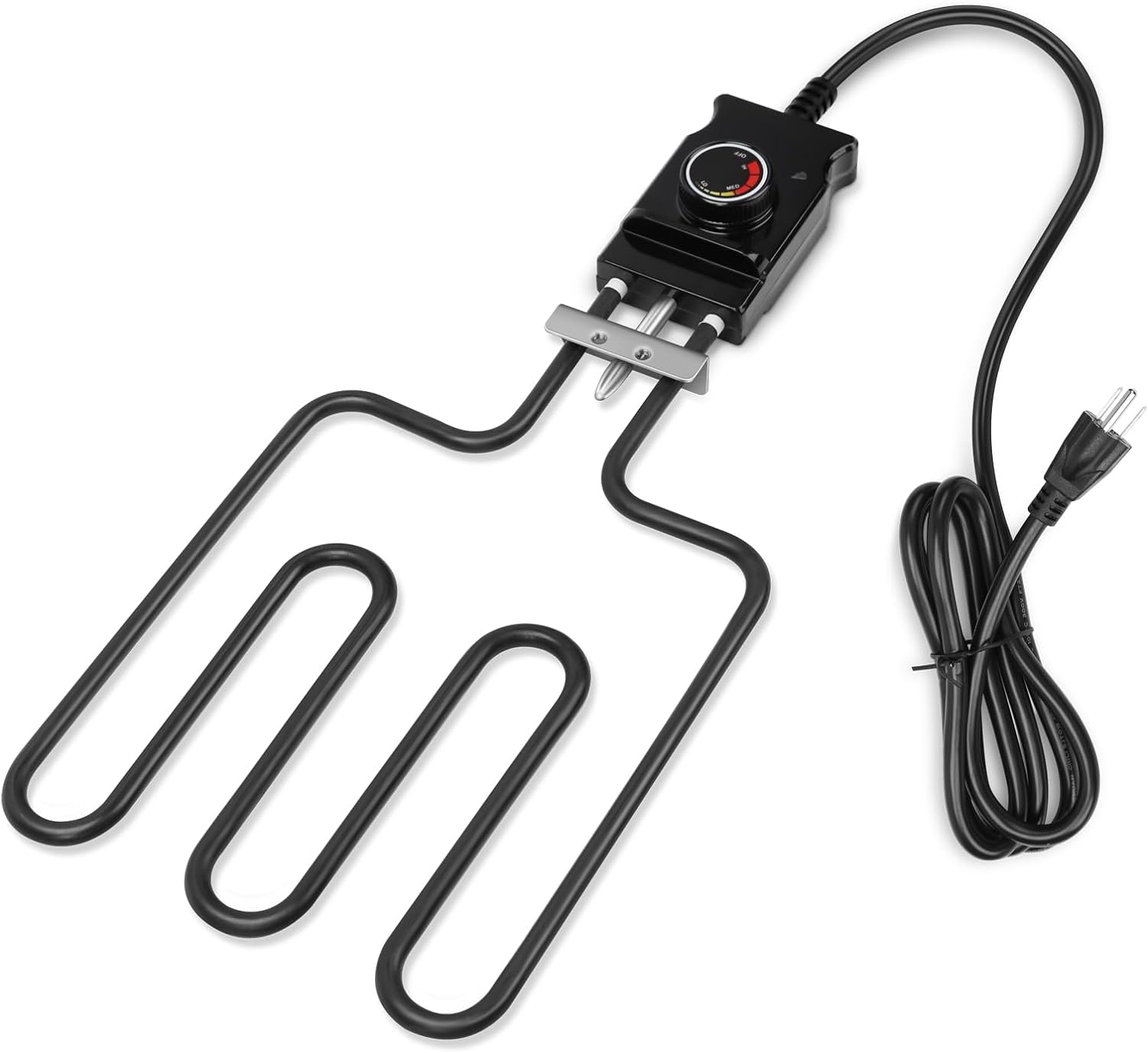 Replacement Part Electric Smoker and Grill Heating Element with Adjustable  Thermostat Cord Controller, 1500W Heating Element for Masterbuilt Smokers 