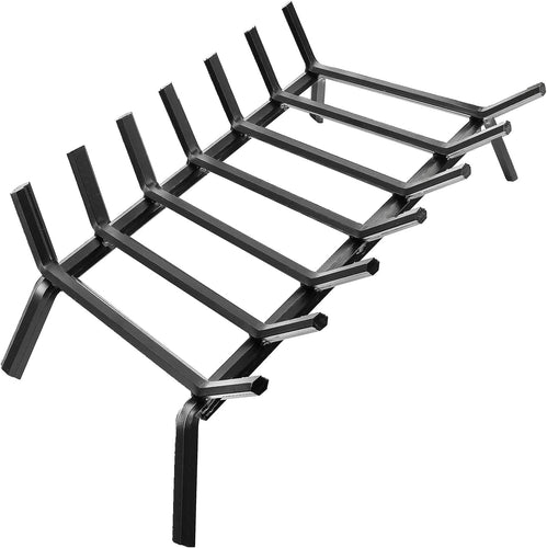Fireplace Grates 30 Inch Wide Heavy Duty Solid Steel Wood Holder Rack for Indoor & Outdoor Kindling Wood Stove Hearth Burning Rack