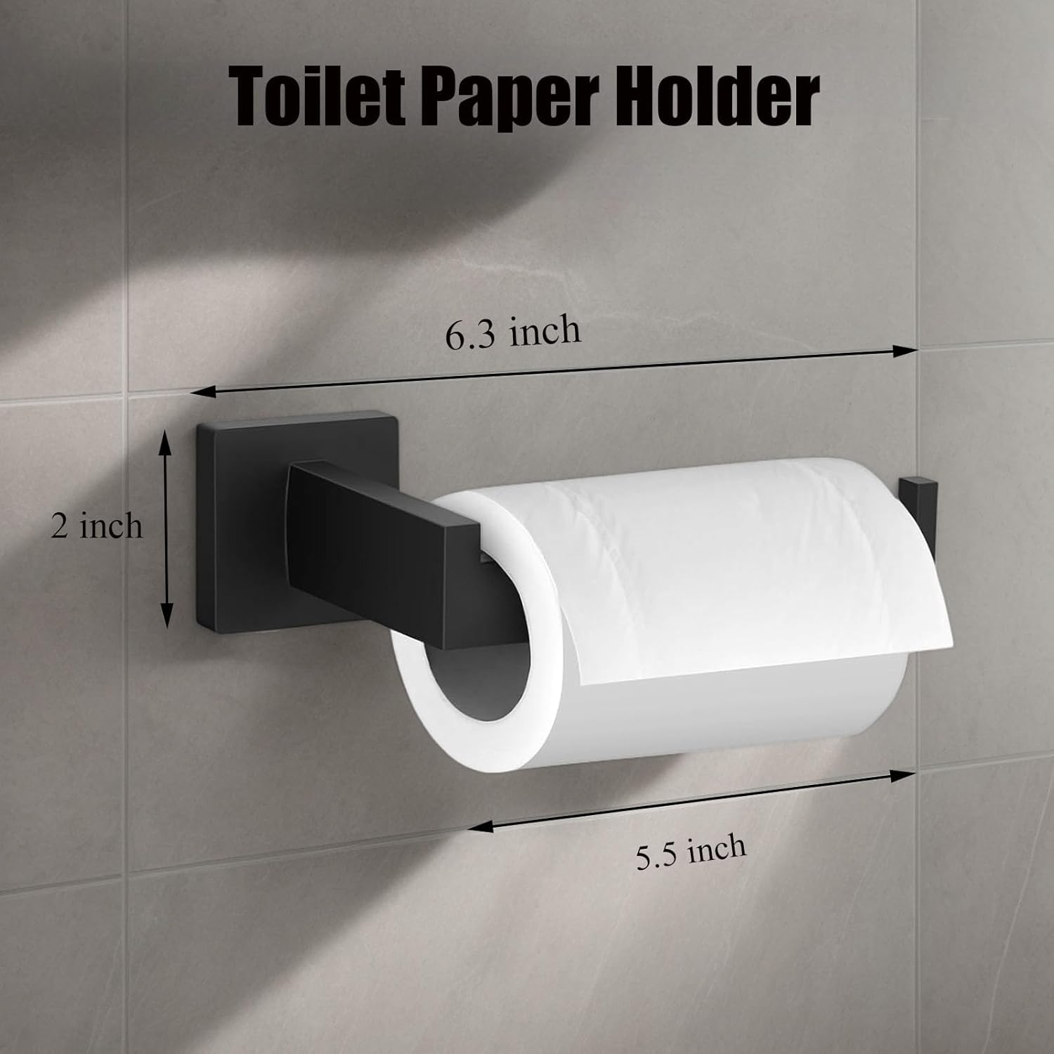 Set di accessori da bagno in nero opaco da 4 pezzi, barra Set di accessori da bagno in nero opaco da 4 pezzi, barra