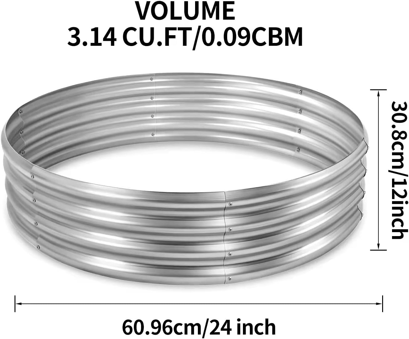 Round File Ring 24 Inch Galvanized Raised Fire Pit Ring Round Large Metal Raised Firep ...