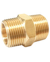 1 Inch x 1 Inch NPT Brass Hex Nipple Male Pipe Adapter, Thread outer diameter 1.25 inch