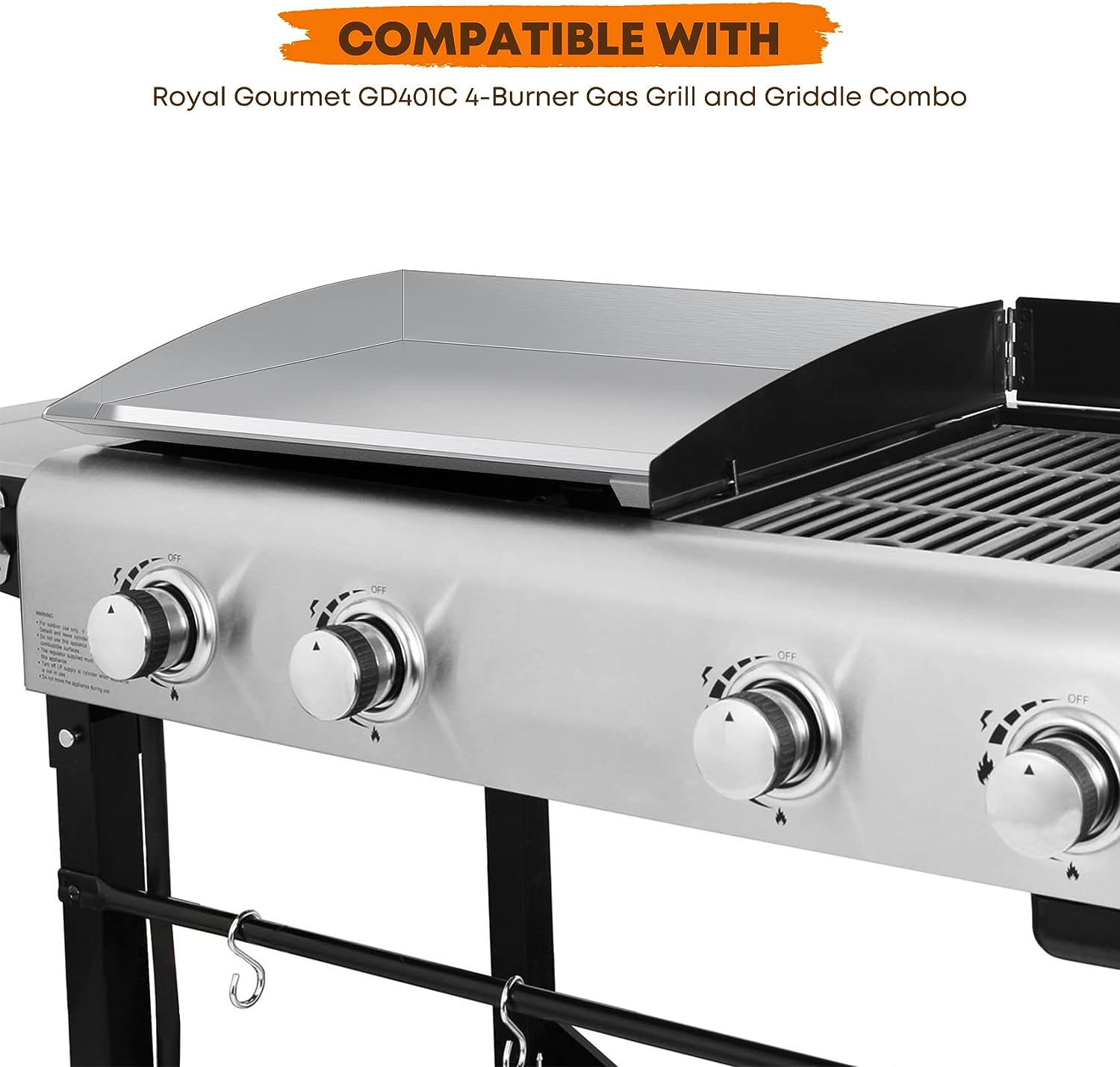 Stainless Steel Griddle for Royal Gourmet 4 Burner GD401, GD402, GD403 –  GrillPartsReplacement - Online BBQ Parts Retailer