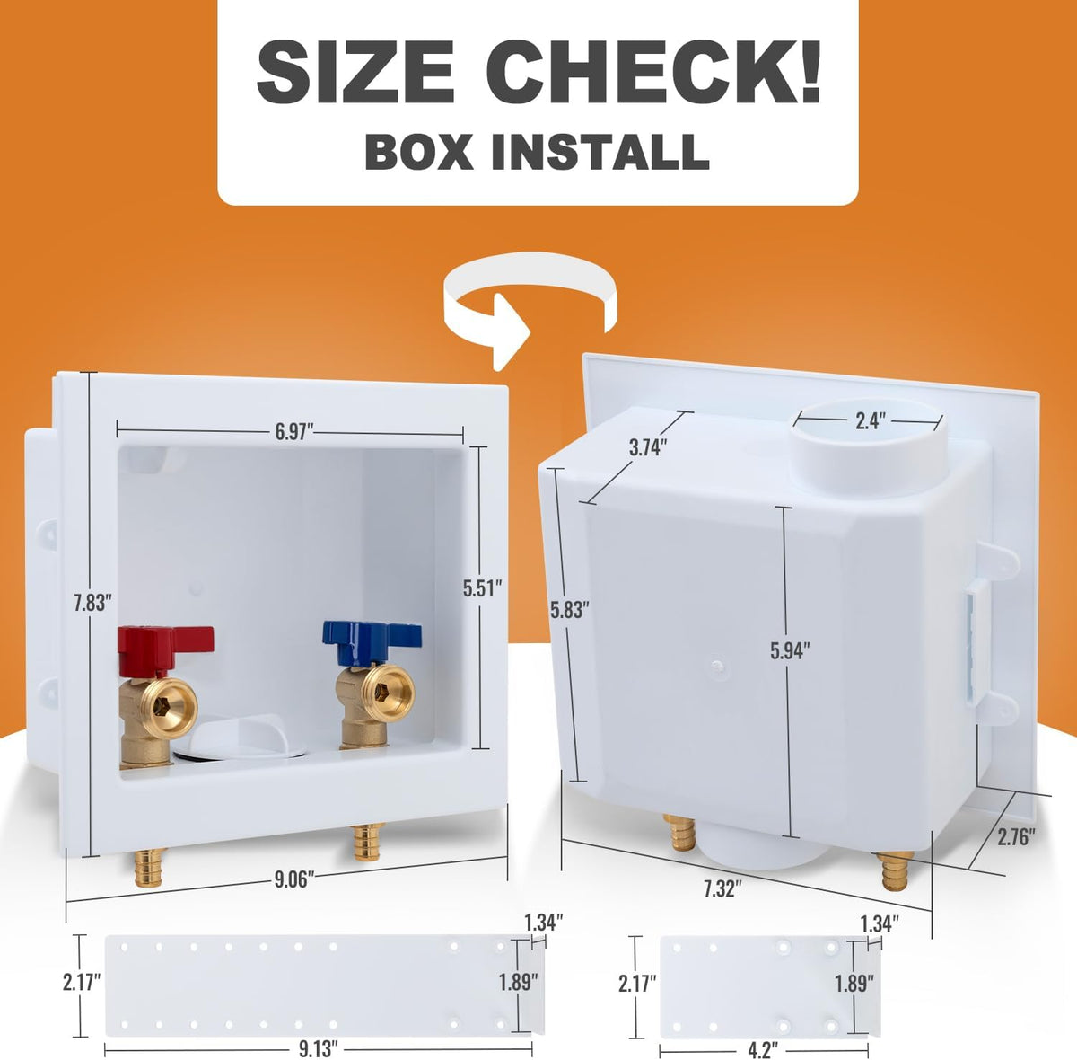 Pex Washing Machine Outlet Box with Center Drain, Laundry Washer Valve ...