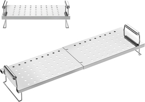 Adjustable Griddle Warming Rack for Blackstone 17 22 28 36 Inch Flat Top Griddles, Stainless Steel Rack for Weber CharBroil and Most Tabletop Griddles

