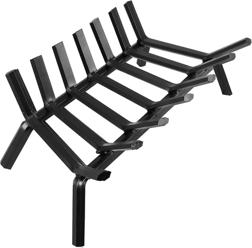Fireplace Grates 21 Inch Wide Heavy Duty Solid Steel Wood Holder Rack for Indoor & Outdoor Kindling Wood Stove Hearth Burning Rack