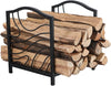 17 Inches Firewood Log Rack Bin Indoor/Outdoor Decor Steel Fireplace Wood Holder Storage Brackets Holder Wood Burning Stove Accessories