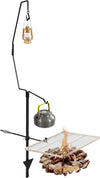 Swivel Campfire Grill Lamp Rack Set Multipurpose Heavy Duty Grate Portable Over Fire Pit Camp Grill with Carrying Bag for Outdoor Camping Cooking BBQ