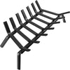 Fireplace Grates 24 Inch Wide Heavy Duty Solid Steel Wood Holder Rack for Indoor & Outdoor Kindling Wood Stove Hearth Burning Rack
